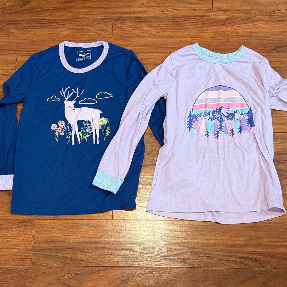 Eddie Bauer Kids Long sleeve pajama tops size large 14/16